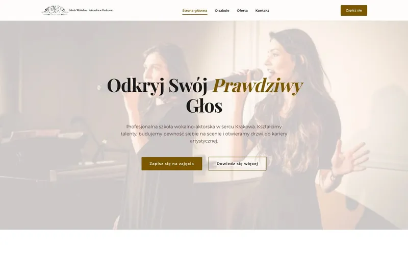 Lekcje Śpiewu Kraków – landing page